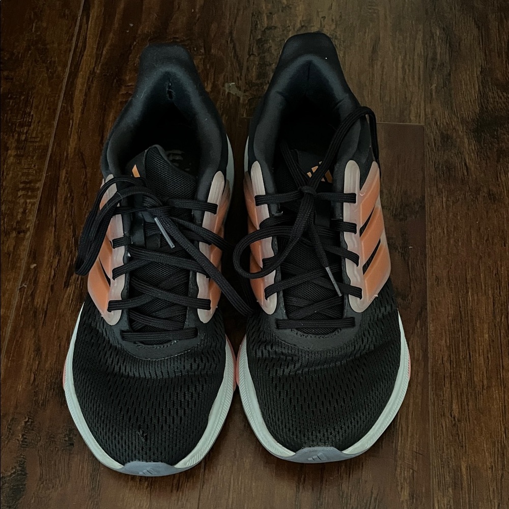 adidas dark grey and Peach Athletic Shoes
